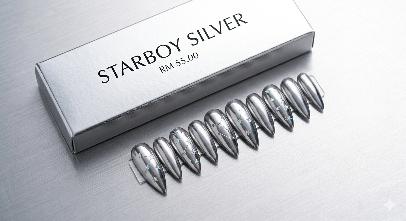 Starboy Silver Press-On Nails